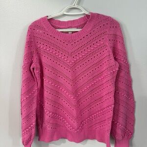 LOFT Vibrant Pink Crew Neck Sweater
